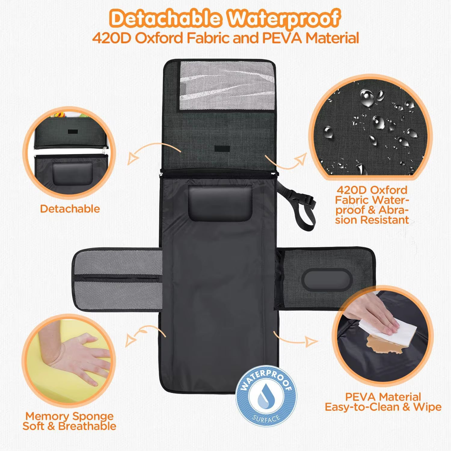 Foldable Baby Diaper Changing Pad Waterproof Newborn Diaper Pad Portable Toddler Changing Table Durable Oxford Baby Diaper Bag