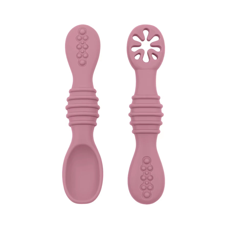 Baby Spoon Fork Set Food Grade Silicone Sticky Spoon Children Cutlery Training Spoon Feeding Tableware Soft Kitchen Accessories