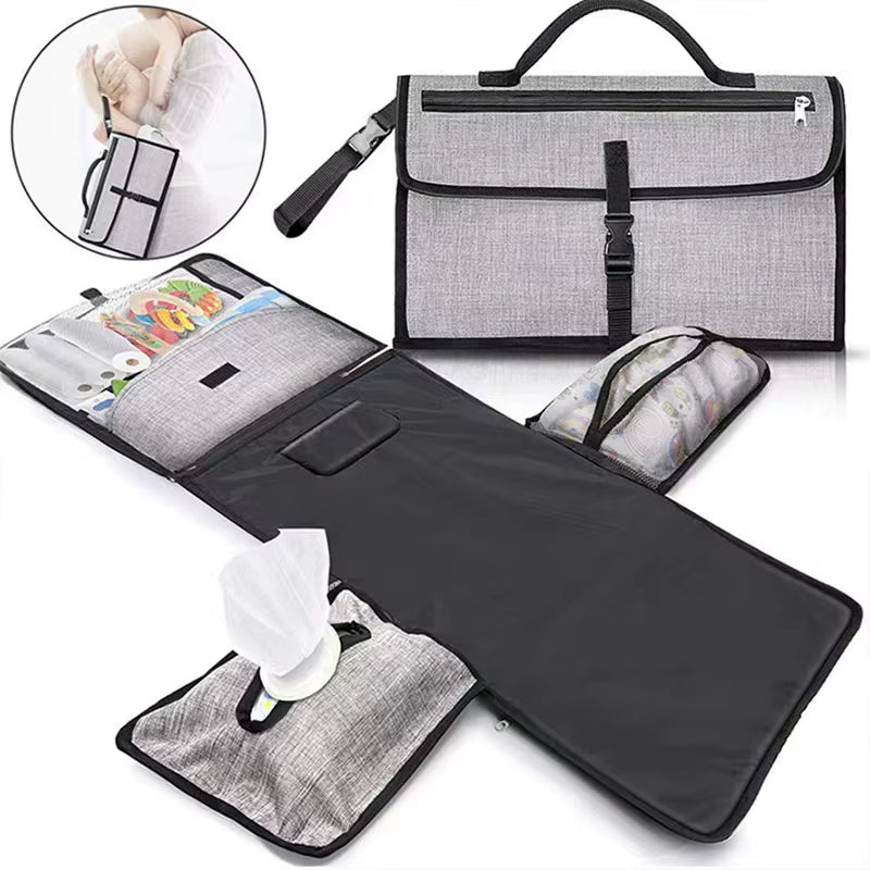 Foldable Baby Diaper Changing Pad Waterproof Newborn Diaper Pad Portable Toddler Changing Table Durable Oxford Baby Diaper Bag