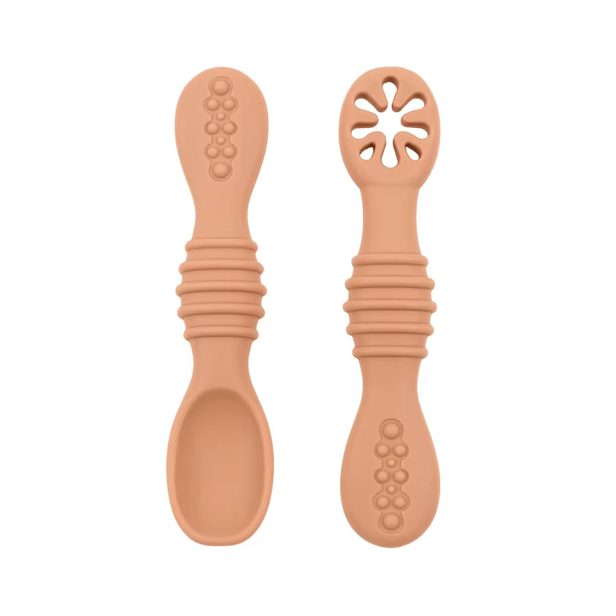 Baby Spoon Fork Set Food Grade Silicone Sticky Spoon Children Cutlery Training Spoon Feeding Tableware Soft Kitchen Accessories