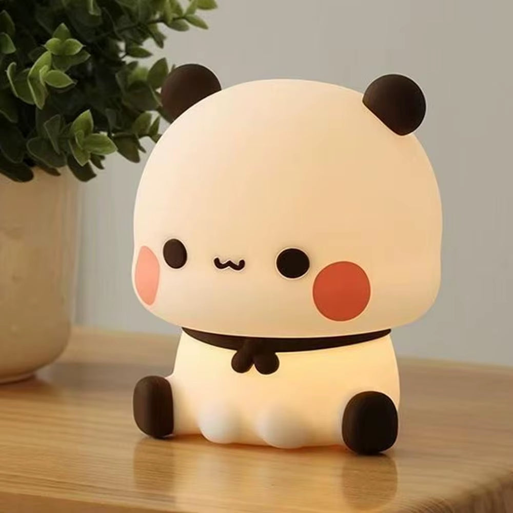 Kawaii Panda Led Night Light Lamp Cute Cartoon Pat Lamp Animal Bedroom Decorative Living Room Dolls Gifts Kids Baby Night Light