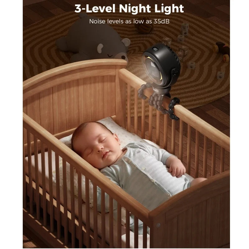 Portable Octopus Baby Stroller Fan Air Purify Turbo Tech Nature Wind Rechargeable 4000Mah USB Charging Handheld Octopus Crib Fan