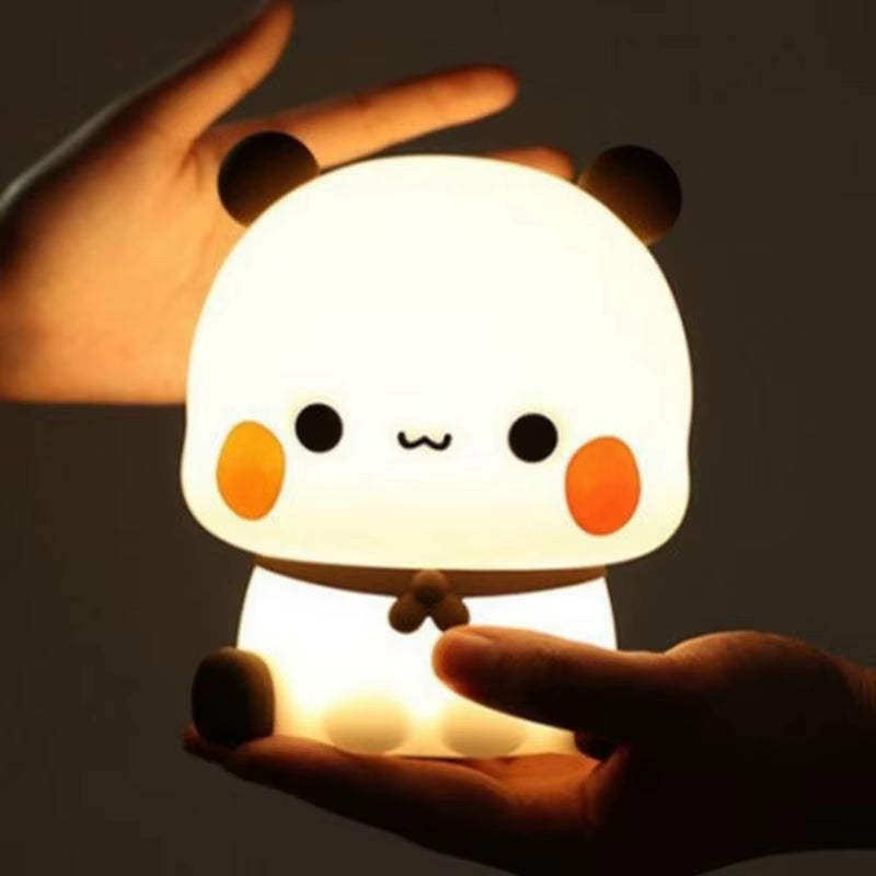 Kawaii Panda Led Night Light Lamp Cute Cartoon Pat Lamp Animal Bedroom Decorative Living Room Dolls Gifts Kids Baby Night Light